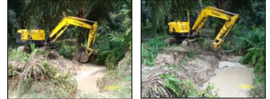 Gambar 5. Kegiatan Pembuatan Parit 2 m x 2 m dengan Mini Excavator 