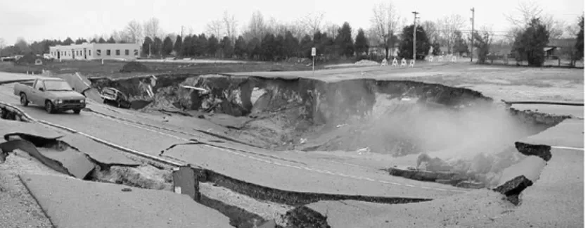 Gambar 2.4 Sinkholes/Lubang Runtuhan Di Jalan Raya  Bowling Green, Amerika Serikat 