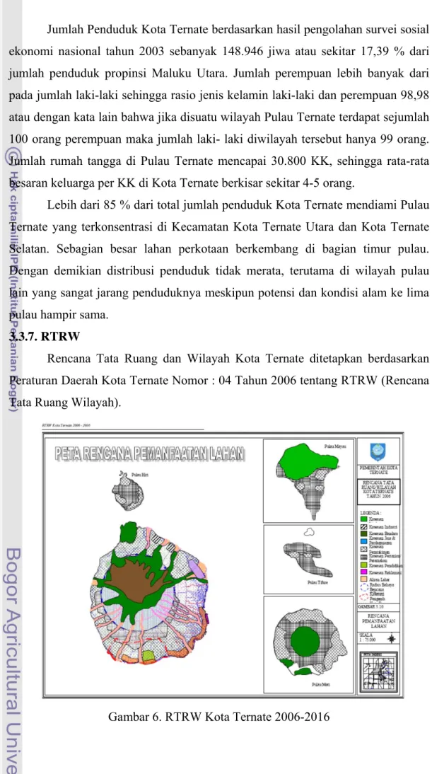 Gambar 6. RTRW Kota Ternate 2006-2016 