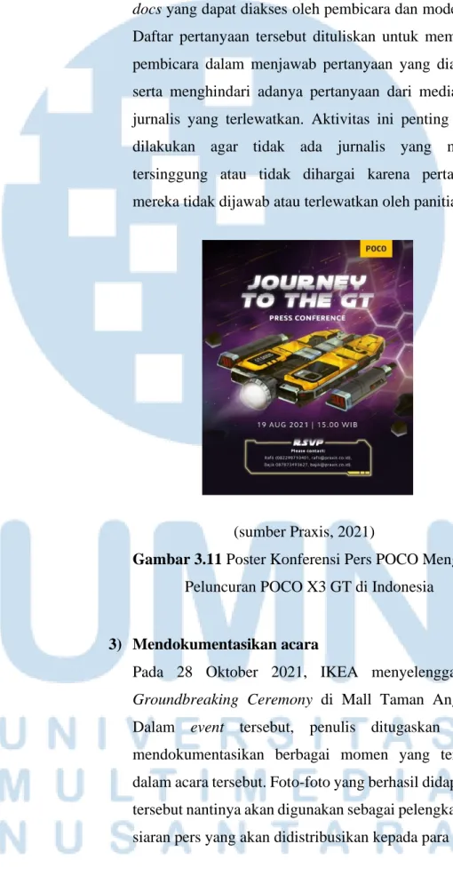 Gambar 3.11 Poster Konferensi Pers POCO Mengenai  Peluncuran POCO X3 GT di Indonesia 