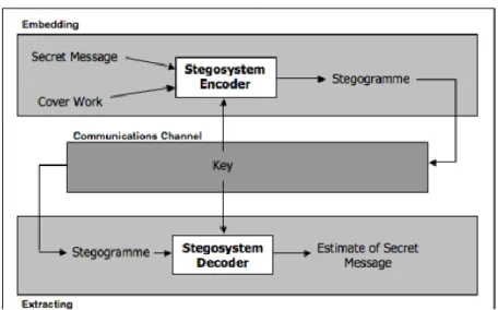 Gambar II.2 Skema Proses Steganography  ( Sumber : M. Miftakul Amin, 2013:3 ) 