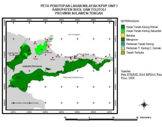 Gambar 2.4. Peta Penutupan Lahan di Wilayah KPHP Unit I  5. Potensi Kayu/Non-Kayu 