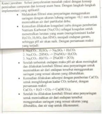 Gambar 5. Jawaban yang diharapkan pada indikator memberikan solusi 