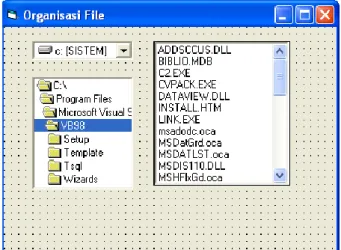 Gambar 1. Tanggapan FileListBox  Menyaring File 