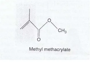 Gambar 2 : Gambaran struktur kimia metil metakrilat. (From : Powers JM, Wataha   
