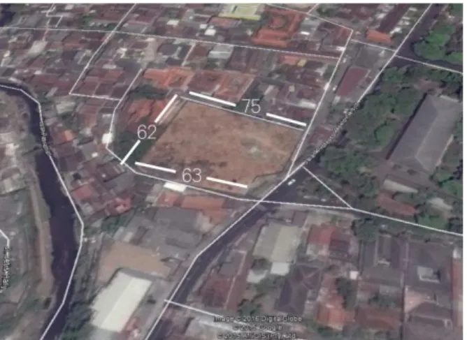 Gambar 41. Ukuran Tapak  (Modifikasi dari Google Earth 2016) 