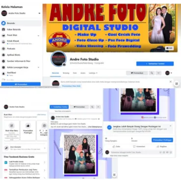Gambar 7. Tampilan Awal Rancangan Home Page Facebook Andre Foto Studio 
