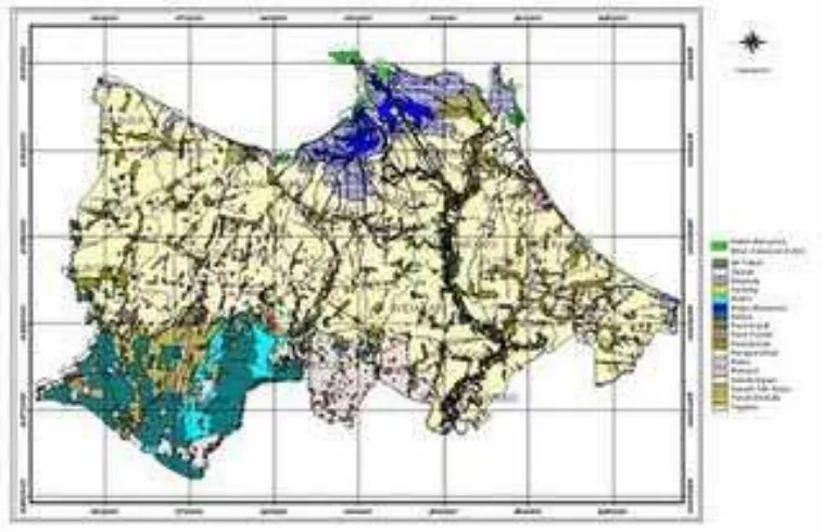 Gambar 2. Peta Penyebaran Hutan Di Kabupaten IndramayuSumber : Dinas Perkebunan dan Kehutan  Indramayu 2010