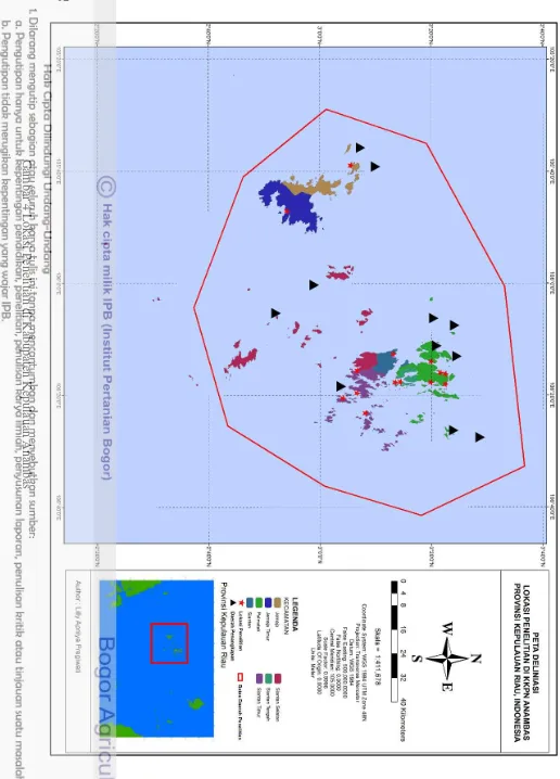 Gambar 4 Lokasi Penelitian di Kabupaten Kepulauan Anambas 