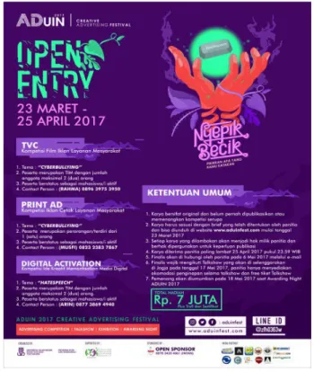 Gambar 4. Poster Open Brief Dan Open  Entry (ADUIN, 2017)