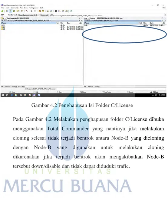Gambar 4.2 Penghapusan Isi Folder C/License 