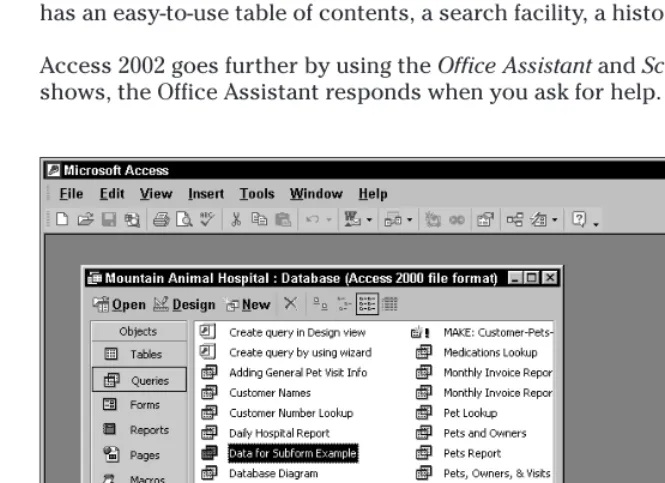 Figure 1-4: The Access 2002 Office Assistant