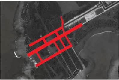 Gambar 2.3 Jalur Sirkulasi Eksisting Site Perancangan Sumber: Google Earth   