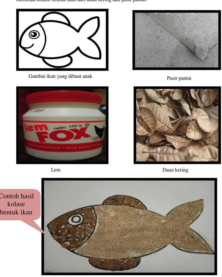 Gambar ikan yang dibuat anak  Pasir pantai 