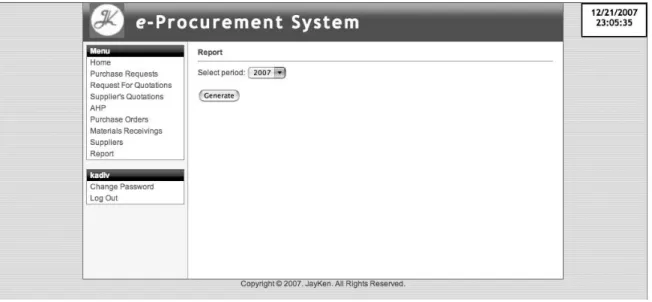 Gambar 4.54 Halaman Generate Report untuk user DIR, PCH Head dan PCH 