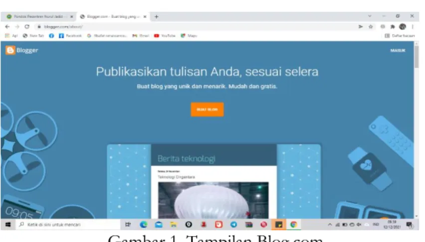 Gambar 1. Tampilan Blog.com 