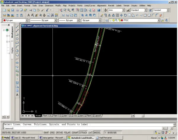 Gambar 3.4.12 :  tampilan azimuth dan radius 