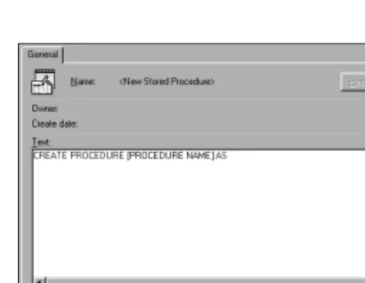 Figure 25-2: Creating a new stored procedure