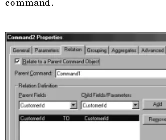 Figure 9-10: Defining a relationshipbetween a child command and itsparent