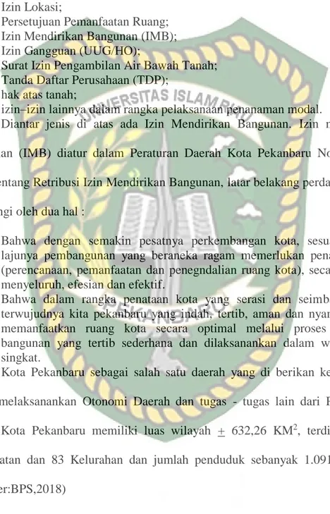 Tabel  1.1  Jumlah  Penduduk  di  Kota  Pekanbaru  dirinci  per  Kecamatan  Tahun 2018 