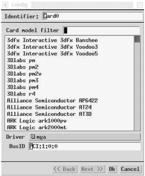 Figure 6-13: xf86cfg card select menu