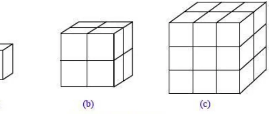 Gambar  2.9  menunjukkan  bentuk-bentuk  kubus  dengan  ukuran  berbeda. 