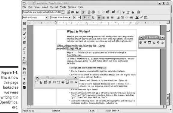 Figure 1-1: This is how this page looked as we were writing it in OpenOffice. org.