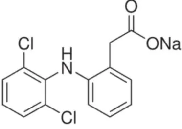 Gambar 2.2  Rumus natrium diklofenak (British Pharmacopoeia, 2009). 