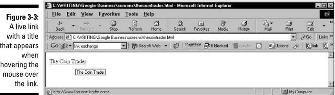 Figure 3-3: A live link with a title that appears when hovering the mouse over the link.