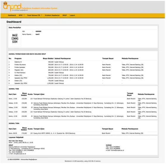 Gambar  Dashboard  Portal Peserta 