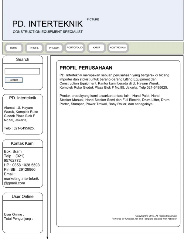 Gambar 4.3  Rancangan Halaman Profil 
