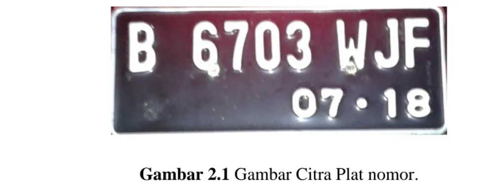 Gambar 2.1 Gambar Citra Plat nomor. 