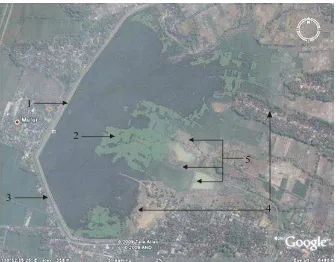 Gambar  1. Peta Posisi Waduk Mulur Sukoharjo (Google Earth) 