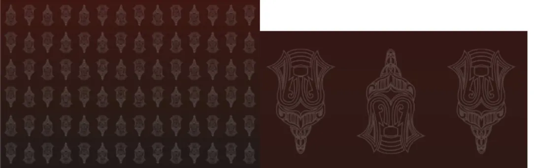 Gambar 5.2.2 Modifikasi motif Gorga, sebagai motif asli suku Batak Toba. 