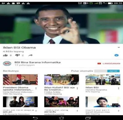 Gambar 1. Cuplikan Iklan BSI Obama