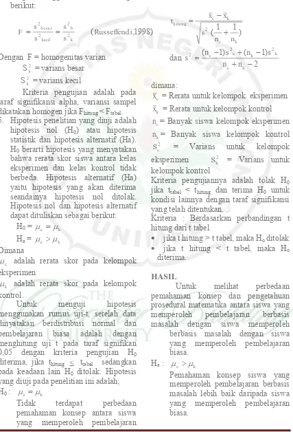 tabel hitung0kondisi lainnya dengan taraf signifikansi 