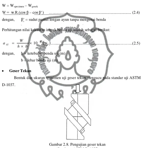 Gambar 2.8. Pengujian geser tekan  (Sumber : ASTM D-1037) 