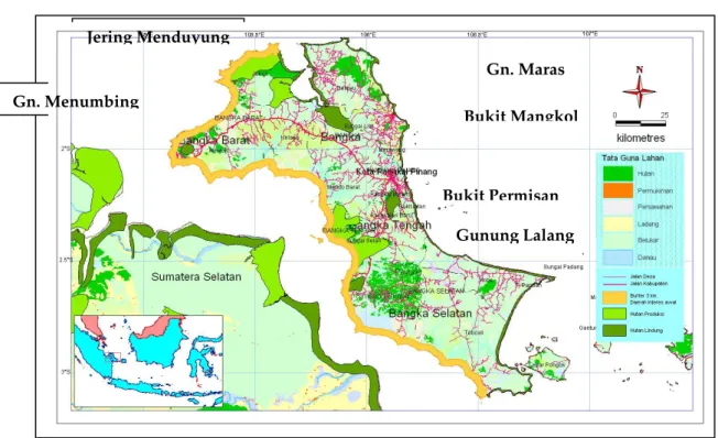Gambar 3. Lokasi hutan di Pulau Bangka 
