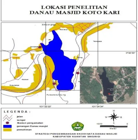 Gambar 1. Peta Lokasi Penelitian Danau Masjid Koto Kari 