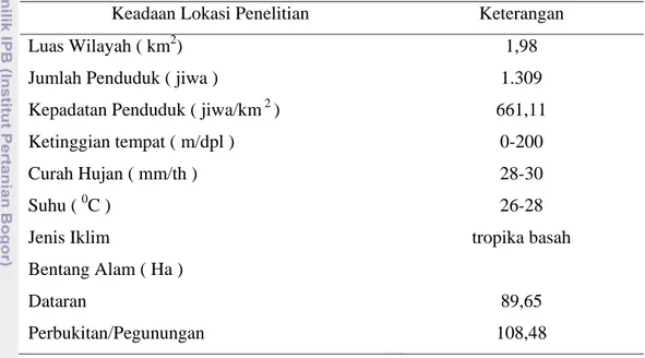 Tabel 3. Keadaan Umum Desa Sumberharjo 
