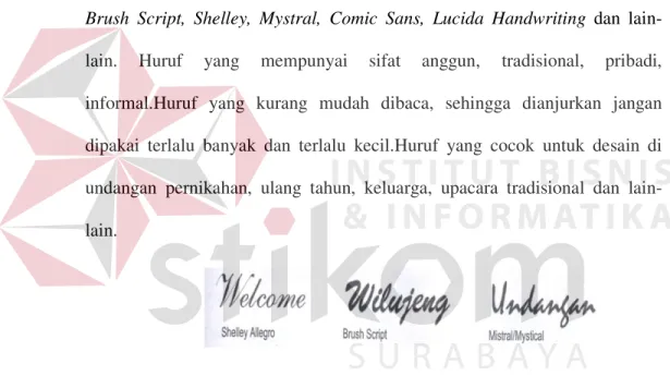 Gambar 2.10 Contoh Huruf Berkait 
