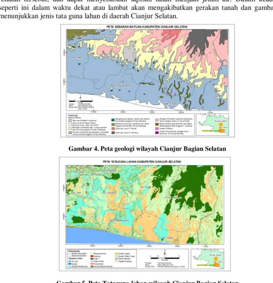 Gambar 4. Peta geologi wilayah Cianjur Bagian Selatan 