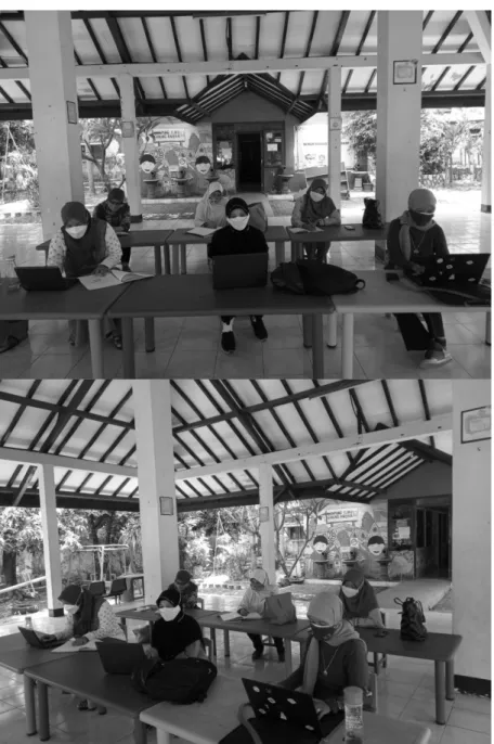 Gambar 1 Pelaksanaan pelatihan Penyusunan RPP dan TIK di PAUD Mawar Surabaya