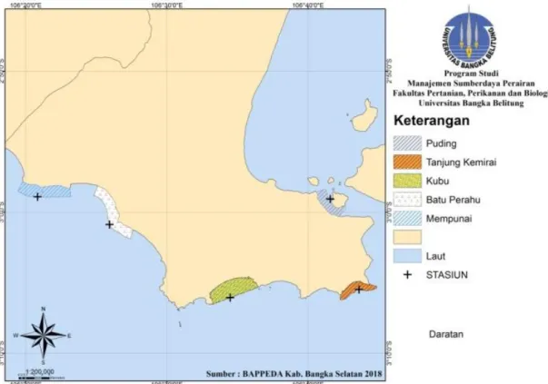 Gambar 1. Peta Lokasi Kesesuaian Tambak Garam di Bangka Selatan 