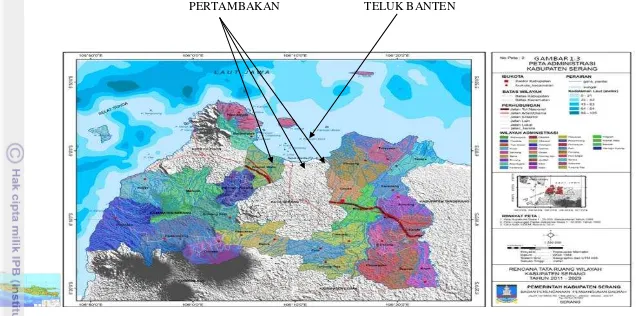 Gambar 2.1 Peta lokasi penelitian pertambakan Pesisir Teluk Banten  