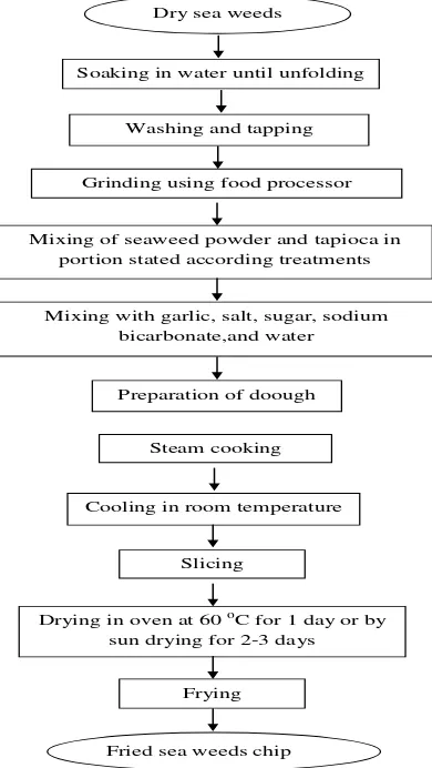 Figure 1. Flow chart of sea weeds chips processing 