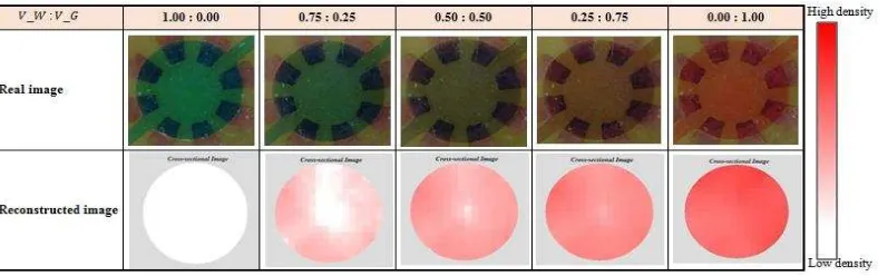 Figure 6. The real image and reconstructed image of the stagnant water sample