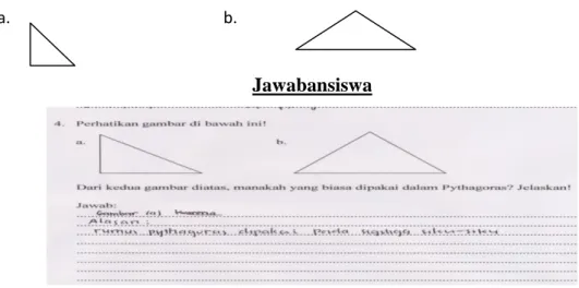 Tabel 2 Model Jawaban Siswa ke-4  Soal Pythagoras 