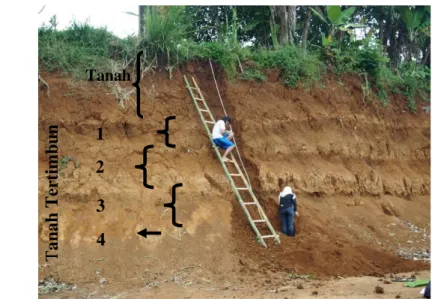 Gambar 2. Singkapan tanah di lokasi penelitian  Warna Tanah 