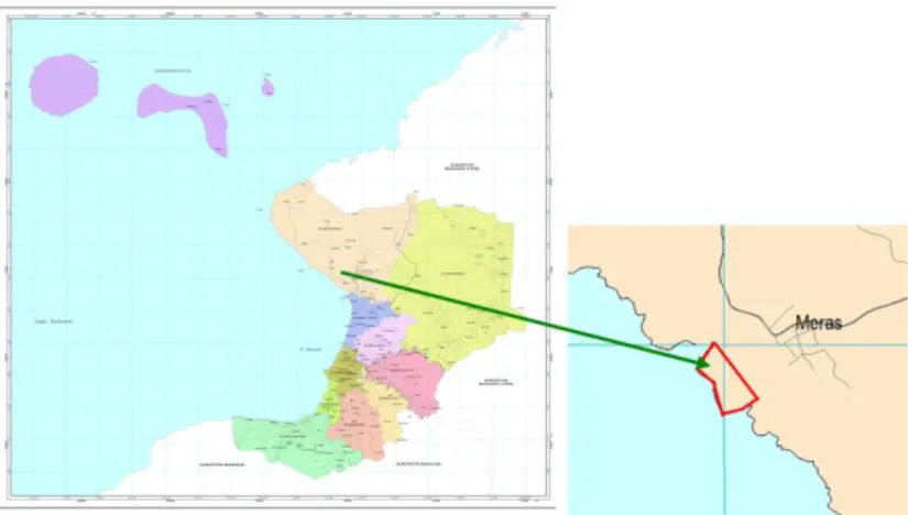 Gambar 3.5 Peta Kota Manado (kiri) dan Peta Site Terpilih (kanan) 